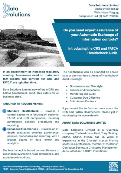PDF overview of CRS and FATCA Health Check audits.